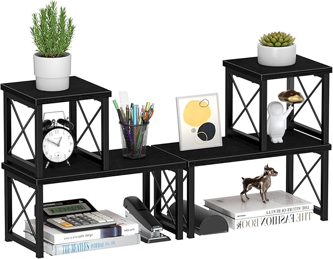 Honiter 2 Sets Desk Shelf, Desktop Organizer Shelf, Freestanding Small - Image 8