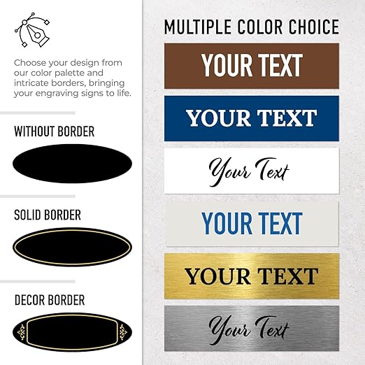 Custom Wall or Door Sign, Personalized Oval Plaque Engraved Message - Image 2