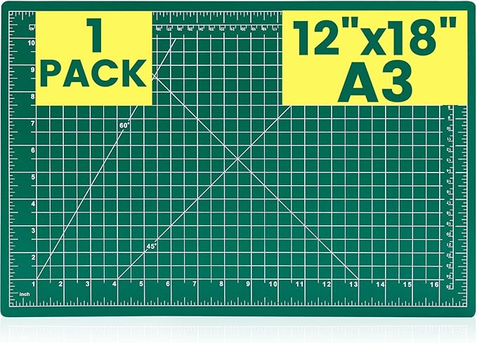 CLOYAN Cutting Mat 12"x18", 1 Pack Double-Sided 5-Ply Self Healing Sewing by CLOYAN