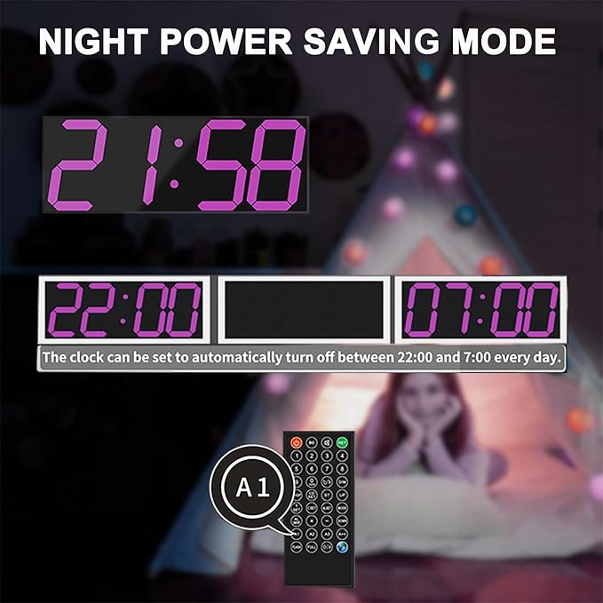 LED Large Digital Wall Clock, Oversize Wall Clock - Image 5