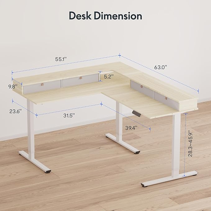 FLEXISPOT 63" L Shaped Standing Desk - Image 3