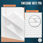 White Legal Note Pads 8.5''x 11'', 6 Pack Legal Paper Note Pads, Micro - Image 3