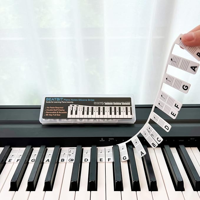BEATBIT Piano Notes Guide for Beginner, Removable Piano Keyboard Note Labels by BEATBIT