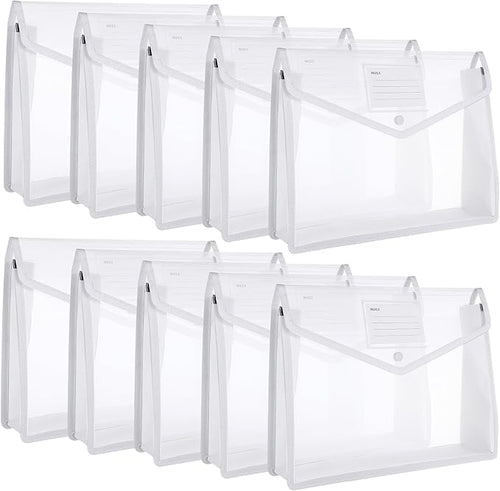 10 Pieces Plastic File Folders Envelope Expanding File Wallet Organizer by Epakh