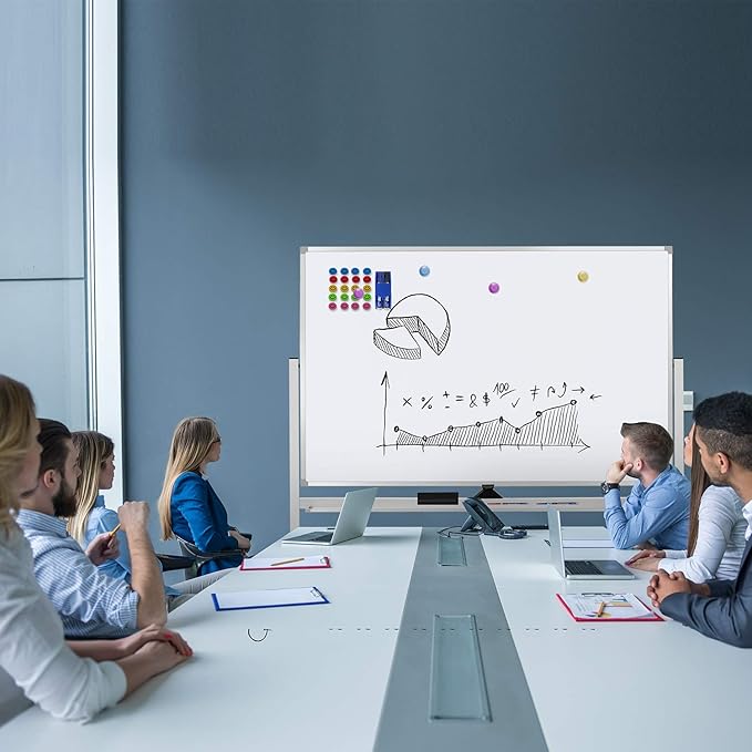 Max-officoo 60"x40" Mobile Whiteboard Double-Sided Magnetic Large Dry Erase - Image 7