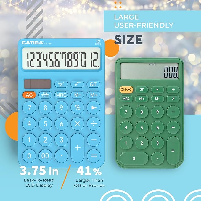 CATIGA 12 Digit Desktop Calculator Basic Desk Calculator - Image 3