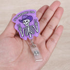 It's Probably Fine Funny Cowboy Skeleton Nurse Badge Reel, Cute Radiology X-ray - Image 4