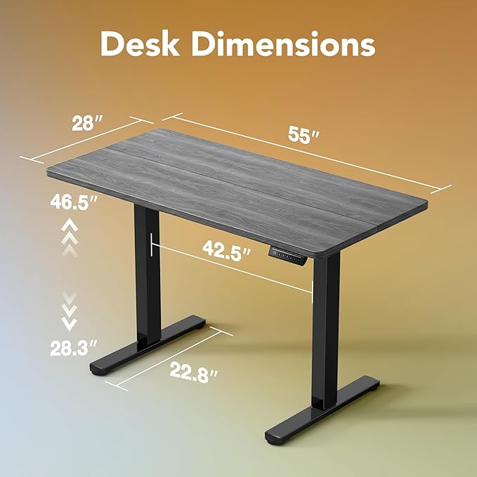 HUANUO Electric Standing Desk, 4 Memory Height Settings, Sit to Stand Up Desk - Image 3