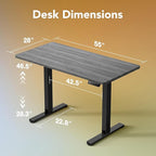 HUANUO Electric Standing Desk, 4 Memory Height Settings, Sit to Stand Up Desk - Image 3