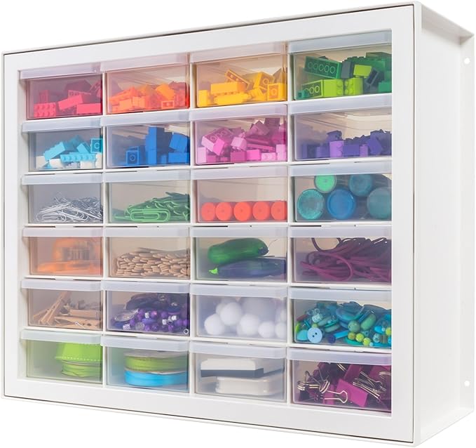 IRIS USA Plastic Drawer Storage Organizer, 24-Drawer Teacher Toolbox Bead Small by IRISUSA