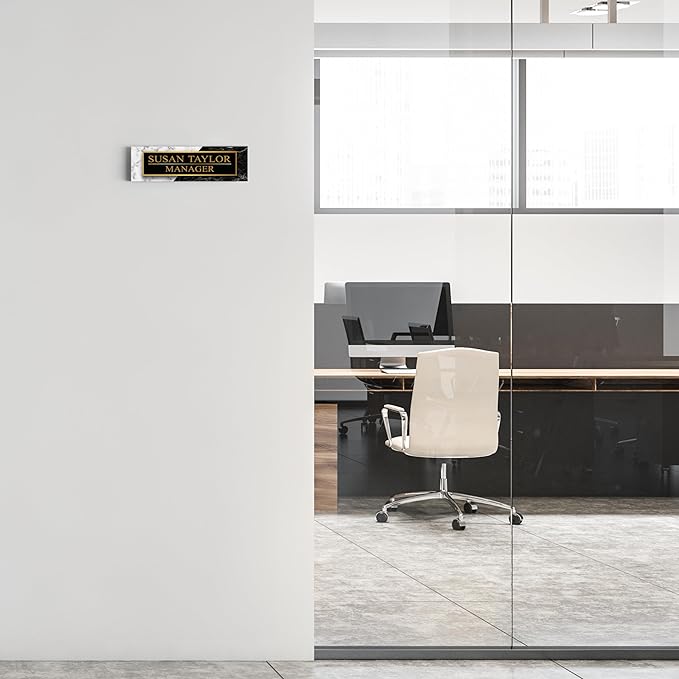 Artblox Personalized Office Desk Name Plate and Business Card Holder | Clear - Image 5