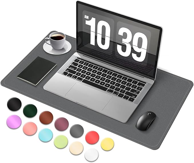 Desk Pad Protector, Leather & Suede Desk Mat, Non-Slip Desk Pad Mat, Large by BLESWIN