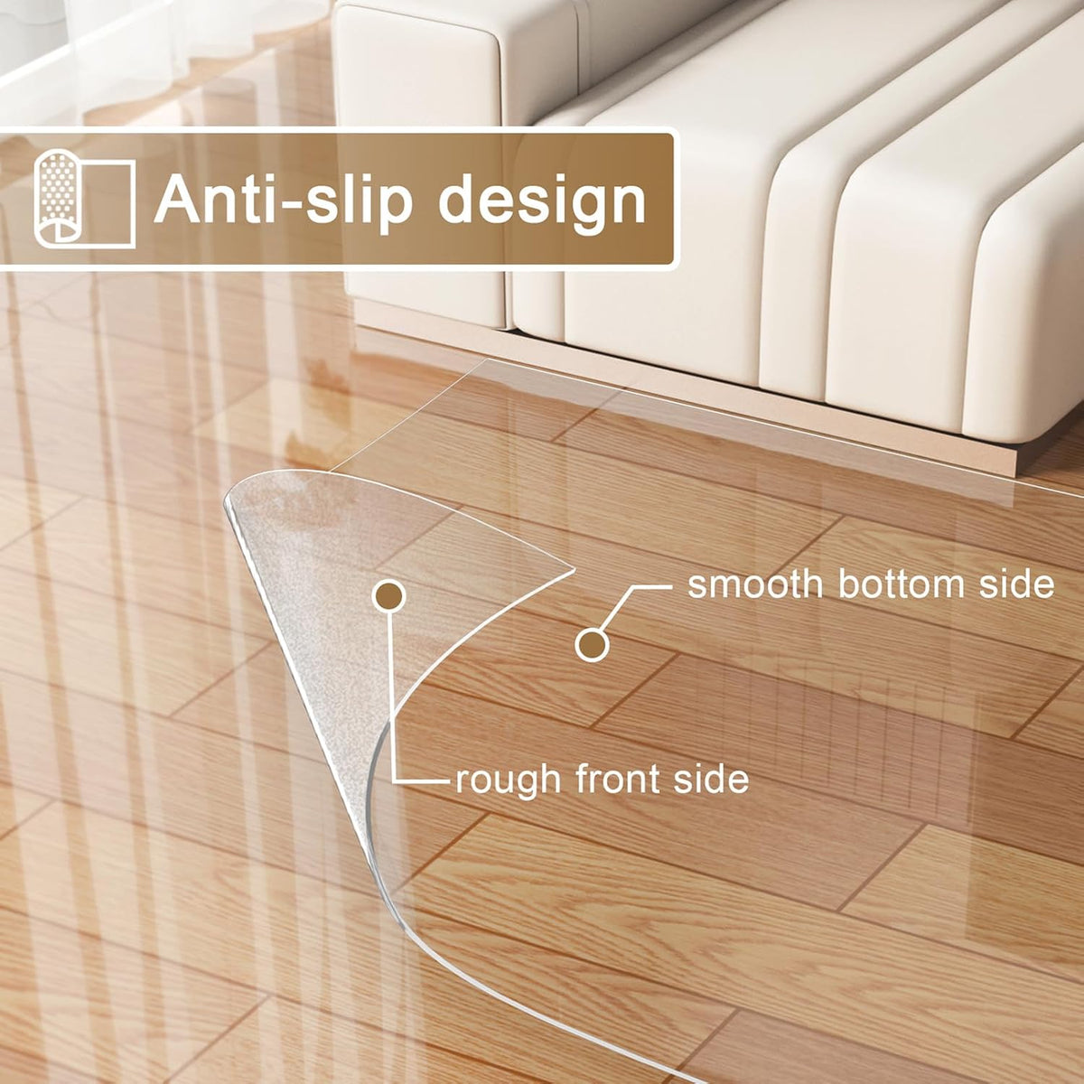 3x10 ft Plastic Runner, 36" x120 Clear Hallway Floor Mat, 60 mil Thick V...