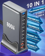 800W USB C Fast Charger Block, 10 Port USB Charging Station, GaN Ⅲ Pro Dual - Image 4