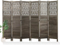 Svimi Folding Room Divider, 66.9 Inch 6 Panels Wood Carved Privacy Screens