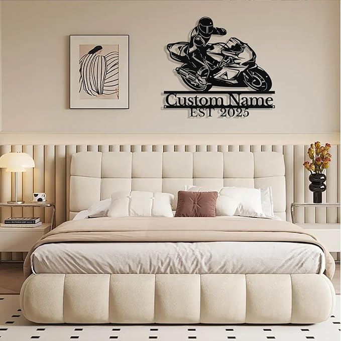 Personalized Motorcycle Metal Sign Custom Biker Name Sign Dirt Bike Wall Decor - Image 8