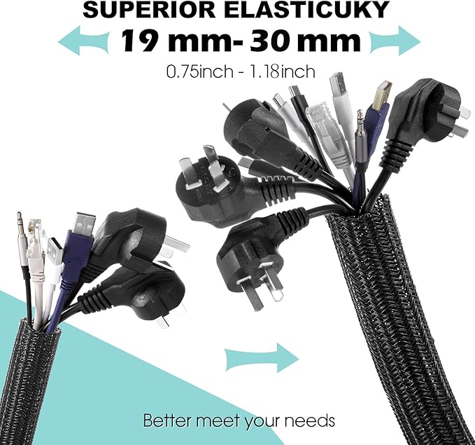 AGPTEK Cable Sleeve Cover, 6.6ft - Image 2