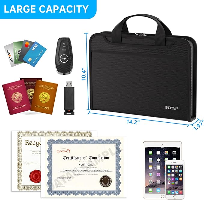 ENGPOW Accordion File Organizer, Fireproof Expanding File Folder - Image 6