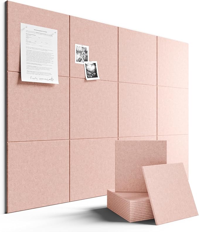 Fluxynara Large Felt Bulletin Board 48" x 36" Cork Board Alternative-12 Pack by FLUXYNARA