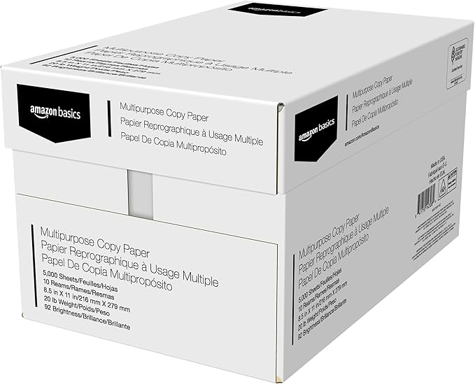 Amazon Basics Multipurpose Copy Printer Paper, 20 lb, 8.5 x 11 Inches, 10 Reams - Image 2
