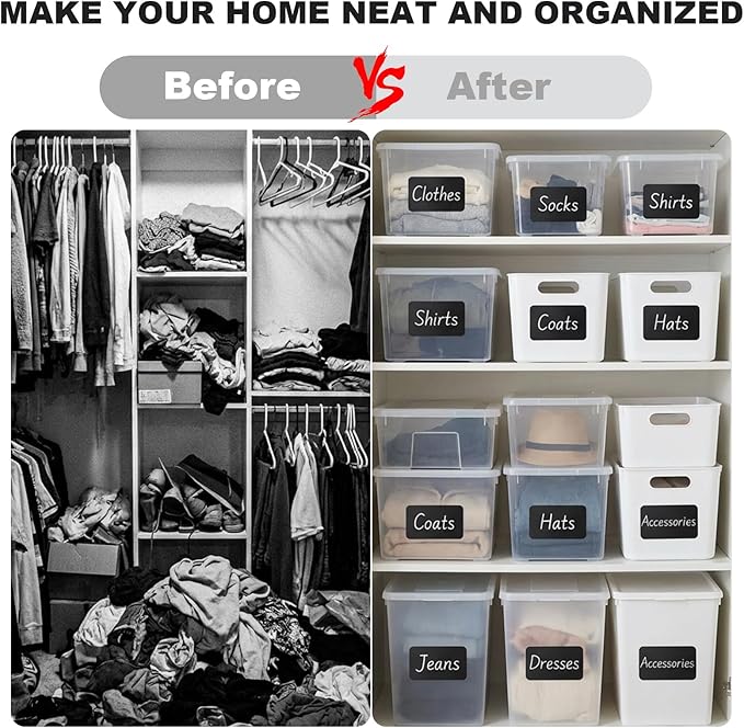 100 Pcs Labels for Storage Bins, 6 x 4 inch Black Large Label Stickers - Image 6