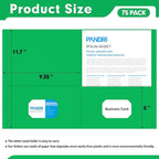 Two Pocket Folders, PANDRI 75 Pack 2 Pocket Folders, Letter Size Paper File - Image 2