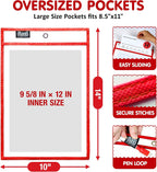 30 Packs Reusable Dry Erase Pockets Sleeves with 2 Binder Rings - 10 Color Set - 10x14 Oversized dry erase sheet protectors with Clear Pocket Sleeves -School Supplies for Teachers classroom must haves