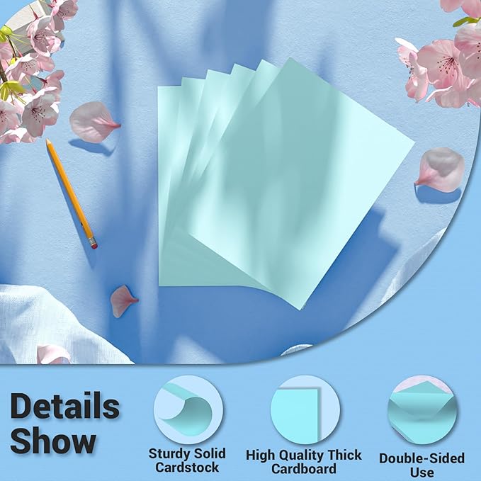 Cardstock 8.5 x 11, Thick Printer Paper 75 lb/200 gsm, 40 Sheets Card Stock Blue - Image 3