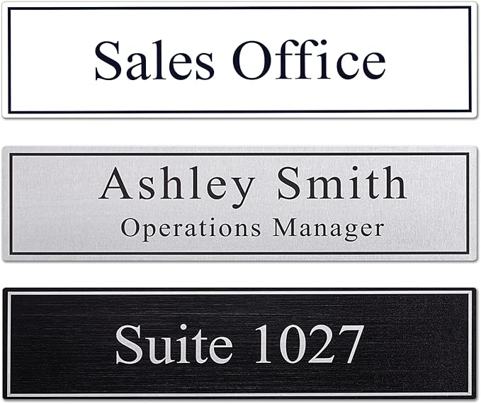 2" x 8" Personalized Office Aluminum Name Plates, Custom Elegant Name Plates by Unknown