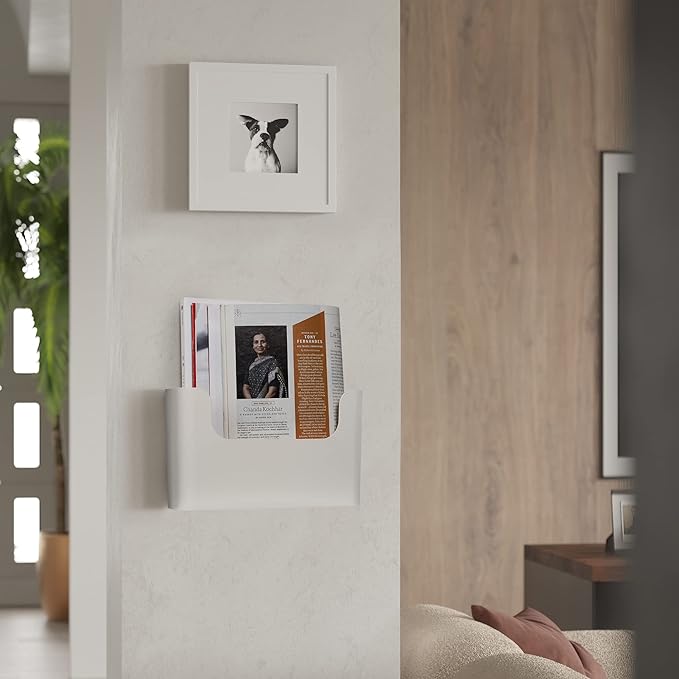 YOHOM No Drilling File Holder Wall Mails Magazines Organizer Adhesive Door Mount - Image 7