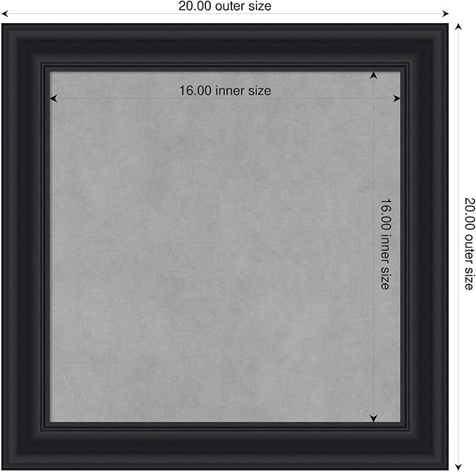 Amanti Art Black Framed Magnetic Board 20x20 Small Vision Board - Image 2