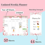 8.5x11 Weekly Planner Notepad Undated To Do List Note pad 52 Weekly Desk Wall - Image 2