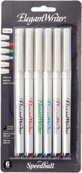 Speedball 2882 Elegant Writer 6 Medium Calligraphy Markers Set by SpeedballArt