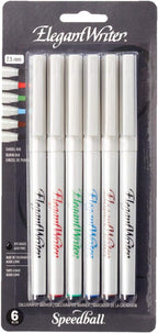 Speedball 2882 Elegant Writer 6 Medium Calligraphy Markers Set by SpeedballArt