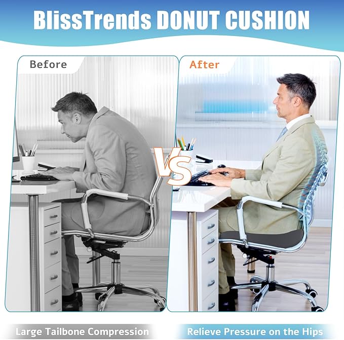 BlissTrends Donut Pillow Seat Cushion, Donut Chair Cushions - Image 5