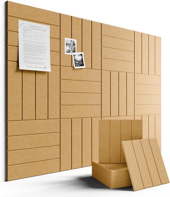 Large Felt Bulletin Board 48" x 36" Cork Board Alternative-12 Pack by FLUXYNARA
