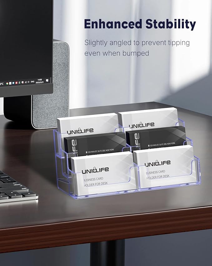 Uniclife 2 Pack Acrylic Business Card Holder - Image 4