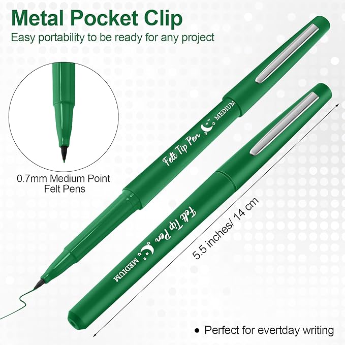 Fuyoooo 36 Pcs Felt Tip Pens 0.7mm Medium Point Colored Felt Tip Pens - Image 2