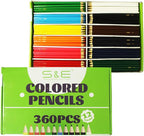 S & E TEACHER'S EDITION Colored Pencils 360Pcs, Coloring Pencils Set Drawing by SETEACHERSEDITION