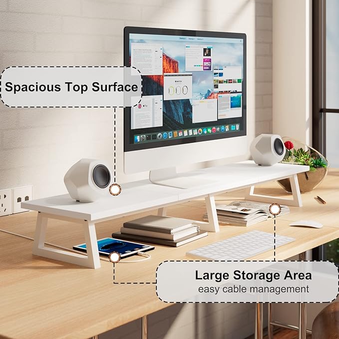 TEAMIX White Dual Monitor Riser - Image 2