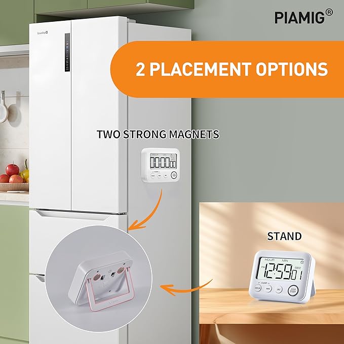 PIAMIG Digital Kitchen Timer Alarm Clock - Image 5