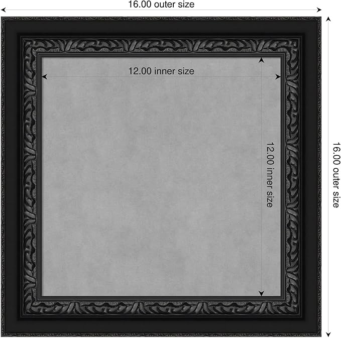 Amanti Art Black Framed Magnetic Board 16x16 X-Small Vision Board - Image 2