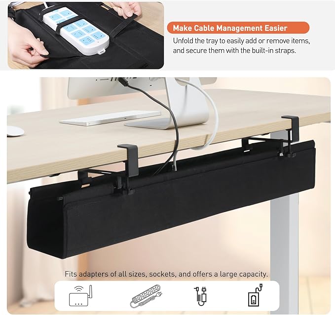 MAXECHO Under Desk Cable Management Tray 36" - Image 4