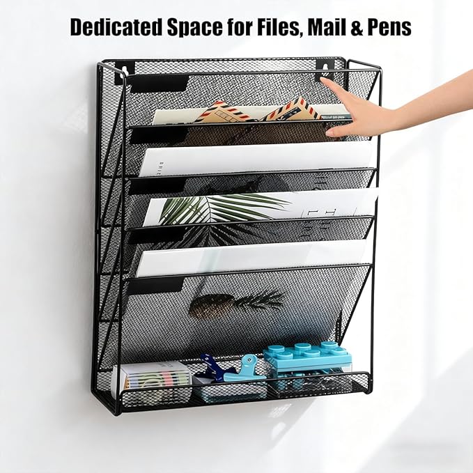 Vankcp 1 Pcs 6-Tier Magnetic File Holder, No Drilling Magnetic File Organizer - Image 7