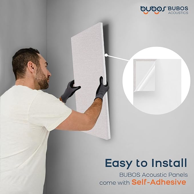 BUBOS 4 PCS Acoustic Panels, 23.6''x11.8'' Fabric Soundproof Wall Panels - Image 8