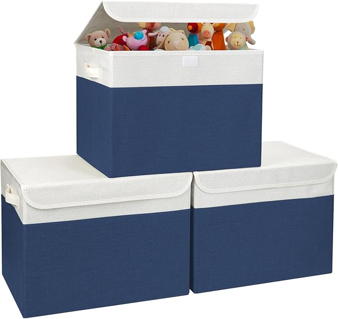 Large 17" 42 Quarts Collapsible Stackable Storage Bins by Bagnizer