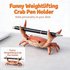Desk Crab Pen Holder, Cute Weightlifting Crab Pencil Holder - Image 4