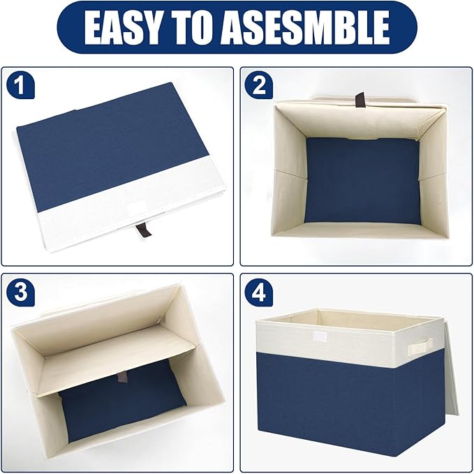 Large 17" 42 Quarts Collapsible Stackable Storage Bins - Image 3