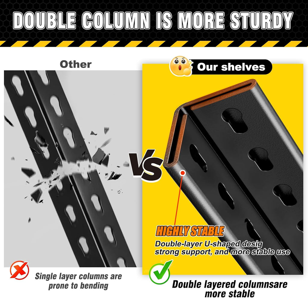 garage shelving heavy duty storage shelves, metal adjustable showing dimensions