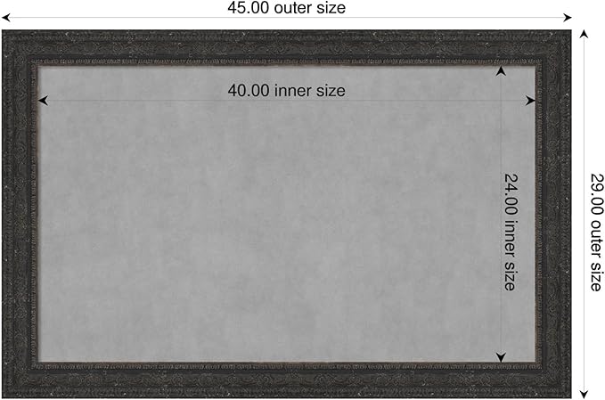 Amanti Art Black Framed Magnetic Board 29x45 Large Vision Board - Image 2